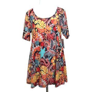 NWT Lularoe Perfect T XS Hippie paisley Tee Shirt Swing Top mermaid Mermaidcore